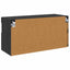 TV vægskab med LED Sort eg 80 x 30 x 40 cm Konstrueret træ