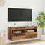 TV vægskab med LED Gammelt træ 100 x 30 x 40 cm Konstrueret træ