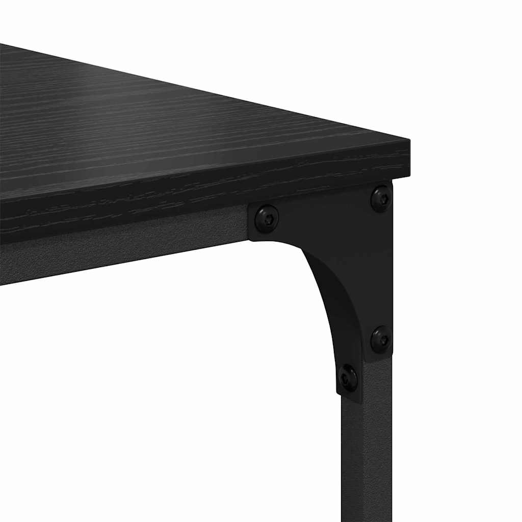 Bogreol 7 niveauer 76 x 33 x 188,5 cm Konstrueret træ Sort eg