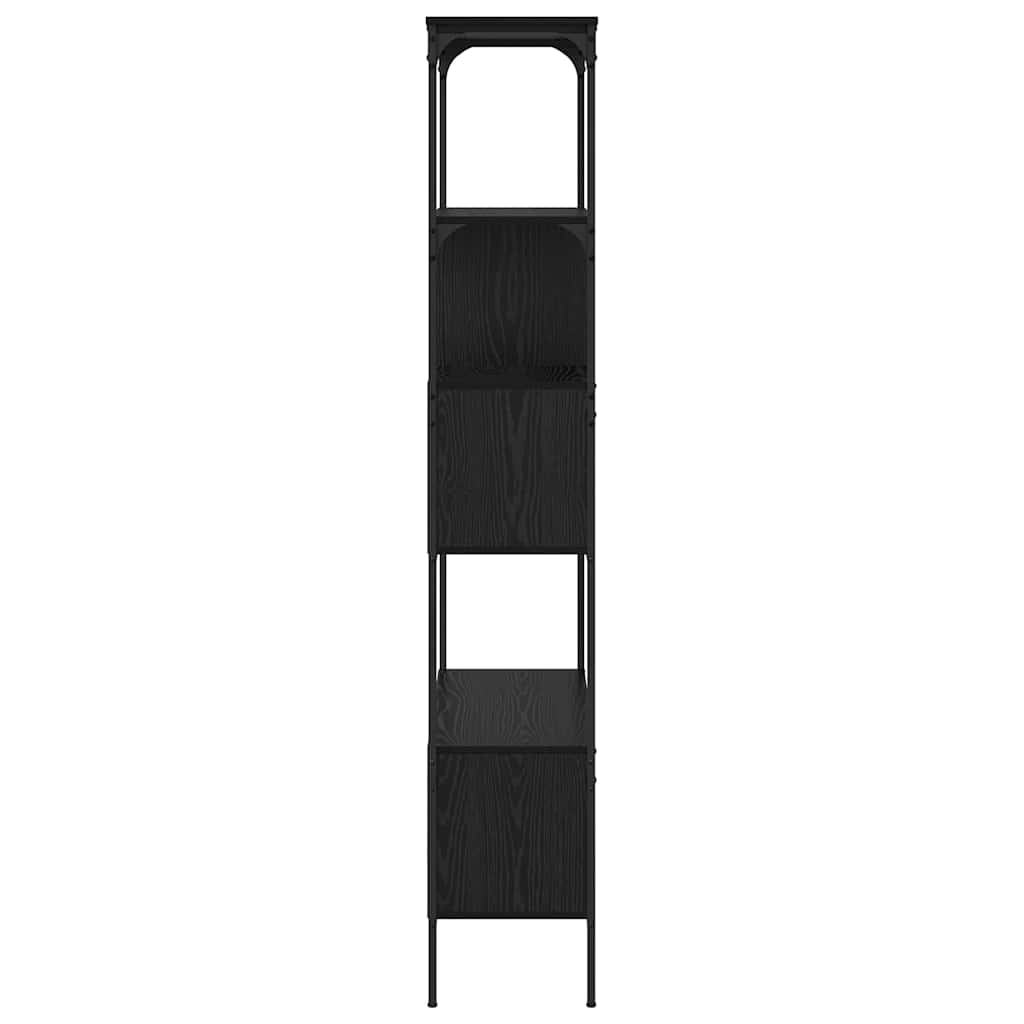 Bogreol 7 niveauer 76 x 33 x 188,5 cm Konstrueret træ Sort eg