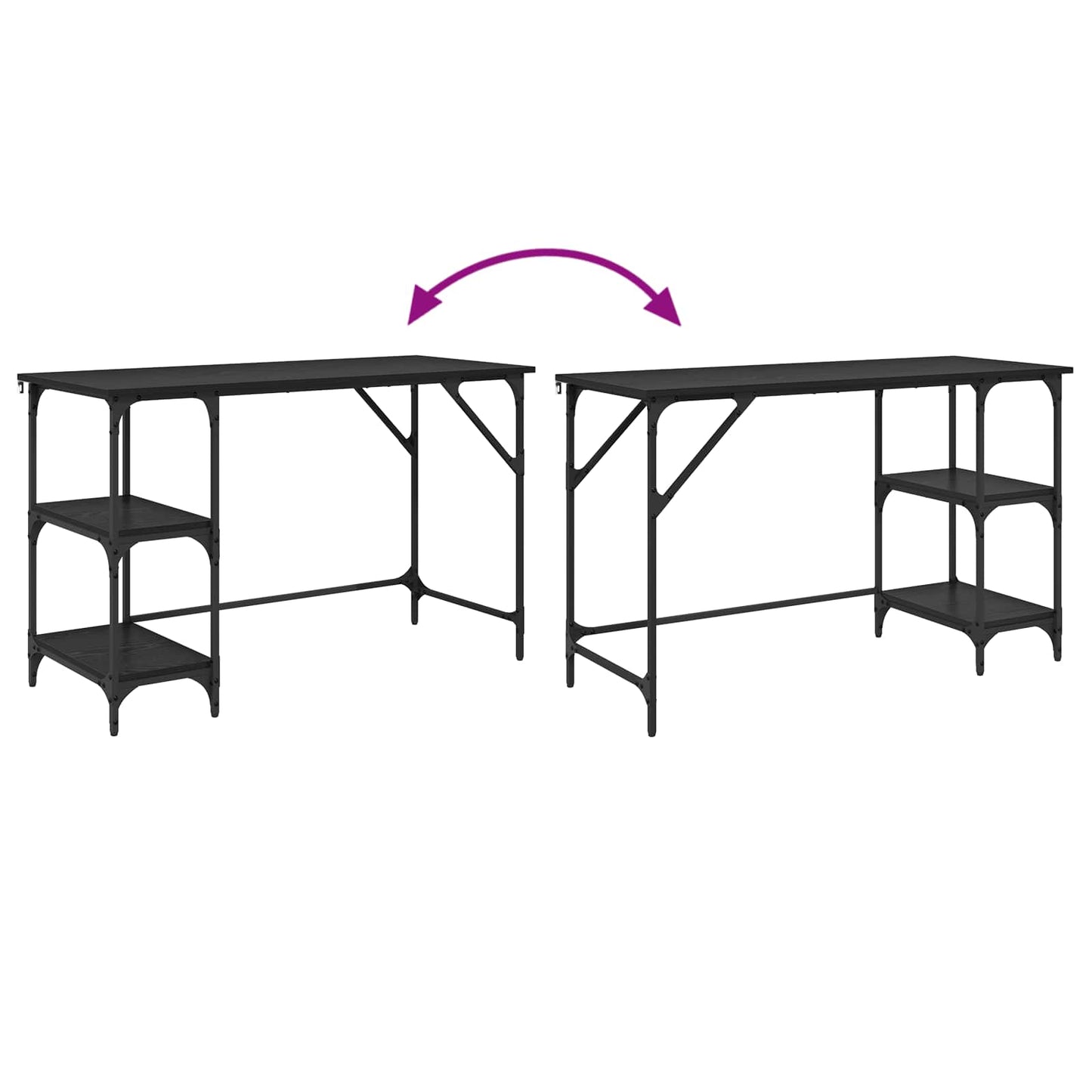Bord Sort eg 120 x 50 x 75 cm Konstrueret træ