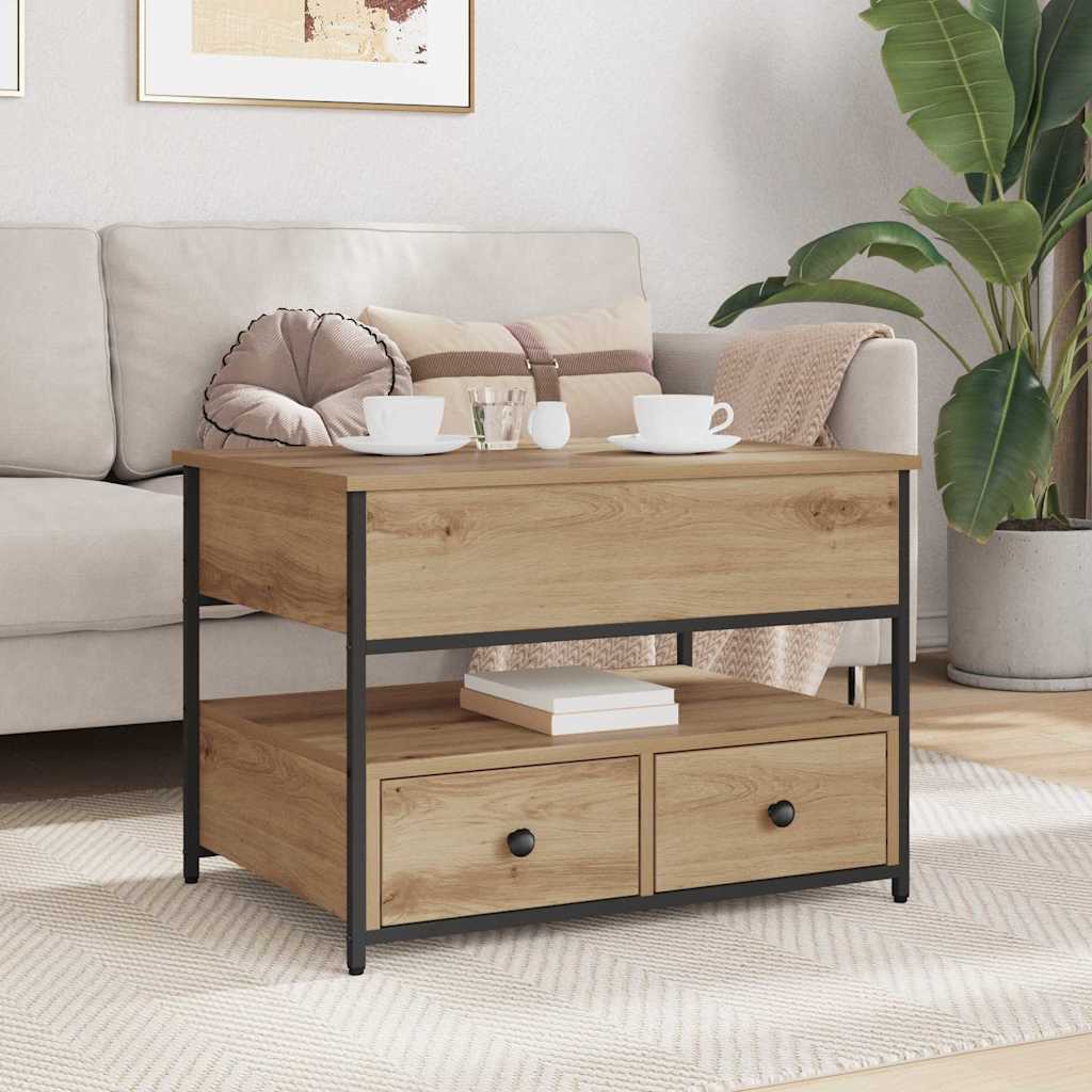 Sofabord Artisan Egetræ 70 x 50 x 54,5 cm Konstrueret træ