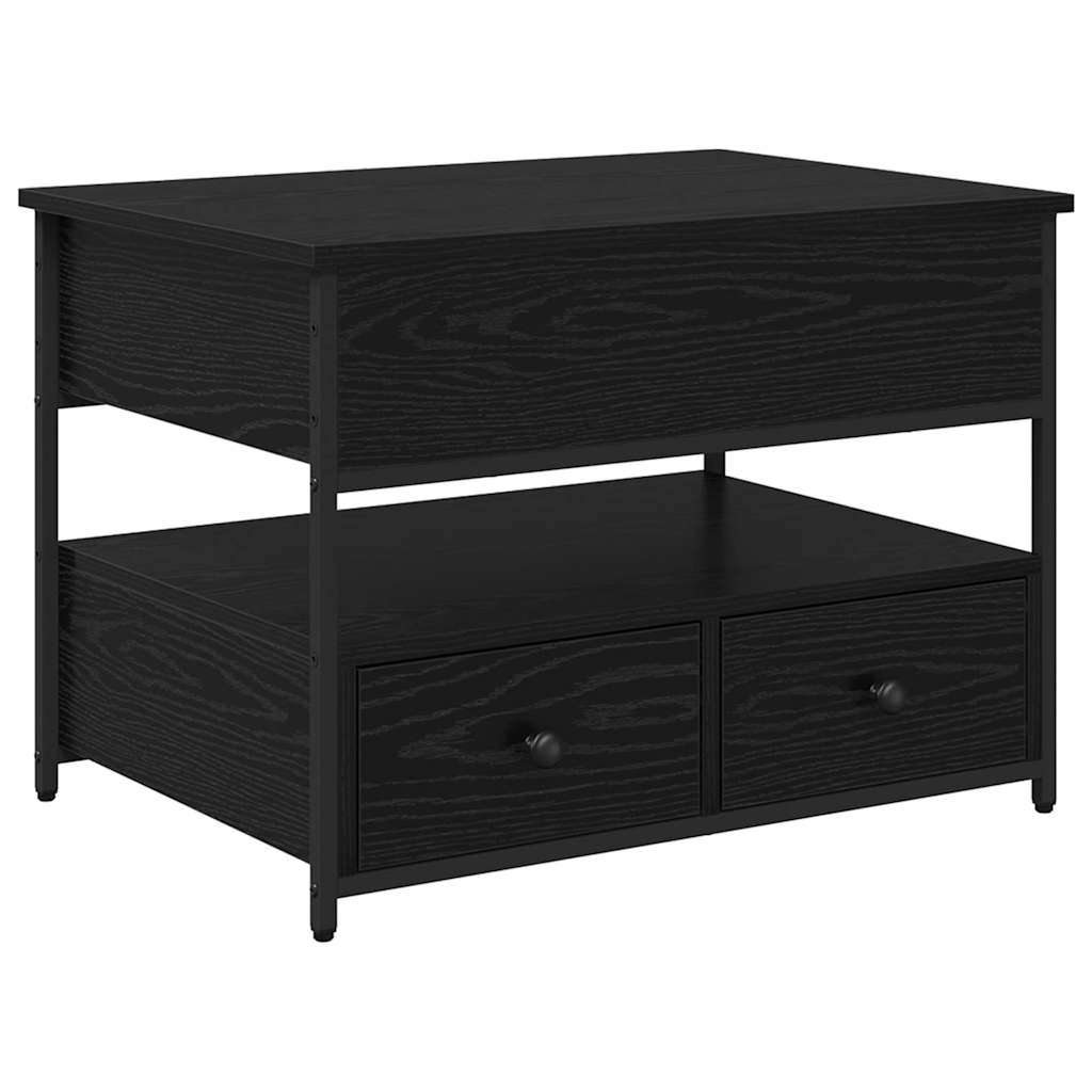 Sofabord med skuffe Sort eg 70 x 50 x 54,5 cm Konstrueret træ