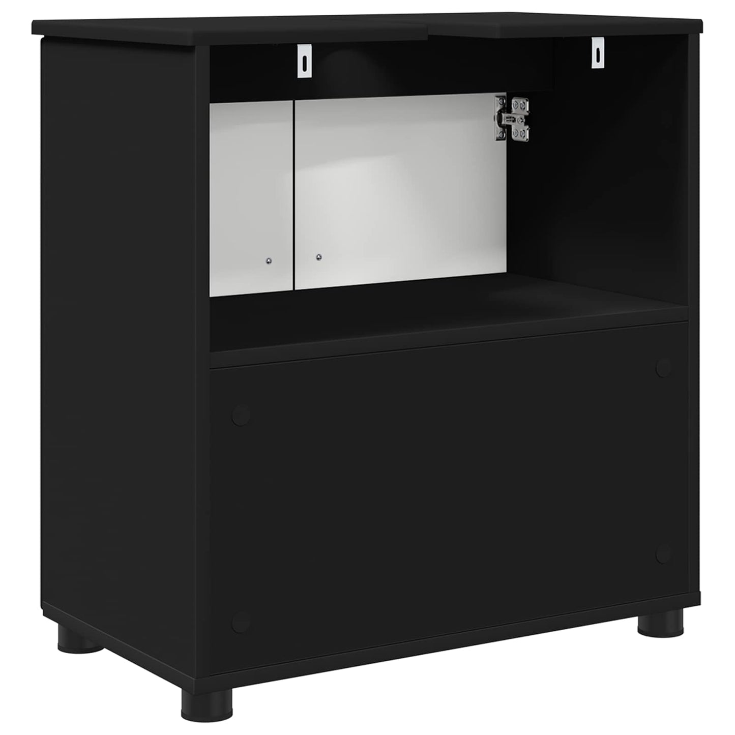 Badeværelsesskab Sort 61 x 35 x 64 cm Konstrueret træ, Metal