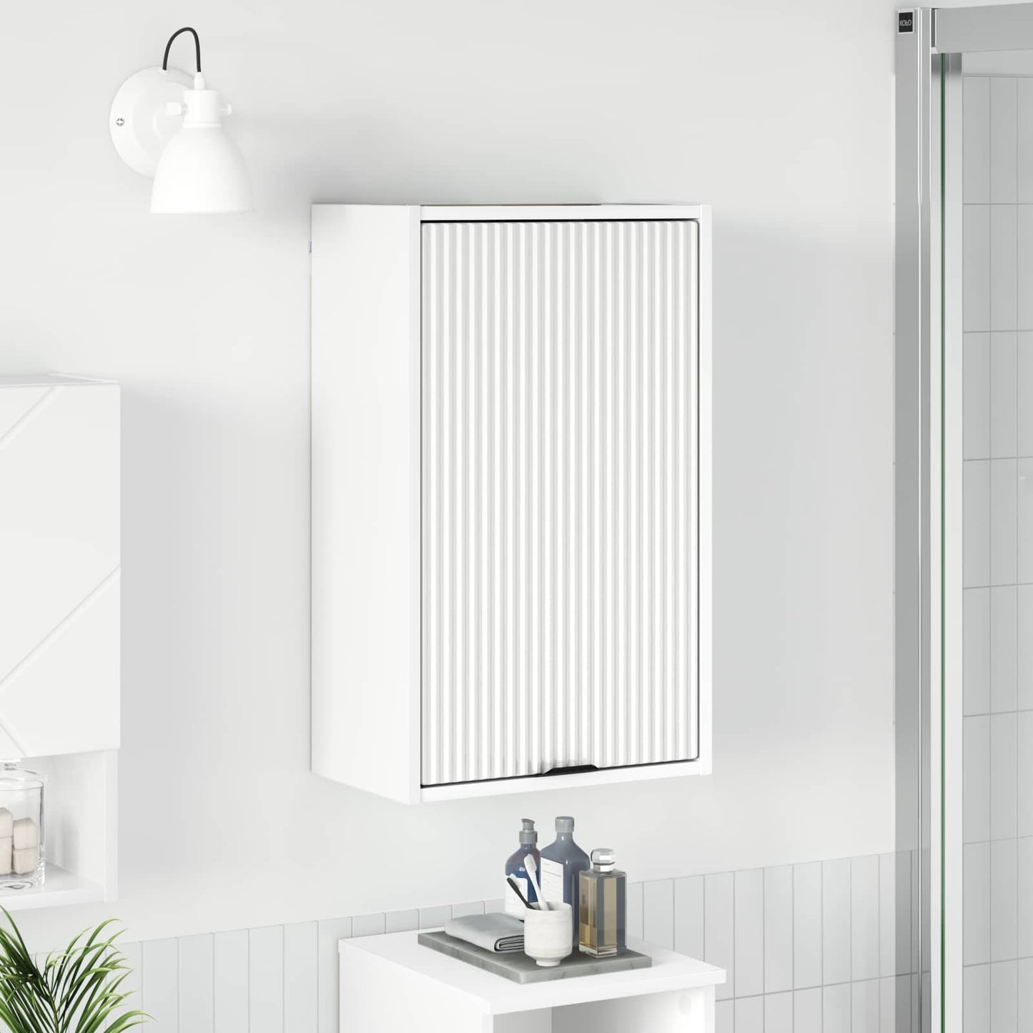 Badeværelsesskab Hvid 39 x 23,5 x 65 cm Konstrueret træ, Metal