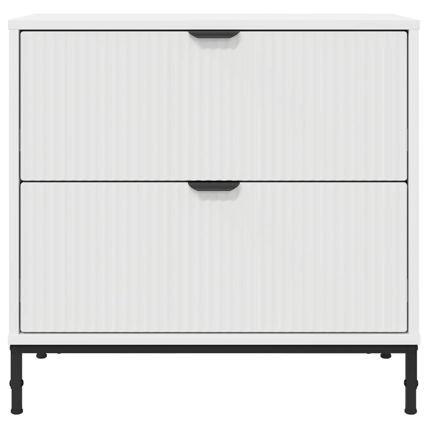 Sengebord med skuffe Hvid 63.5 x 36 x 61 cm Konstrueret træ