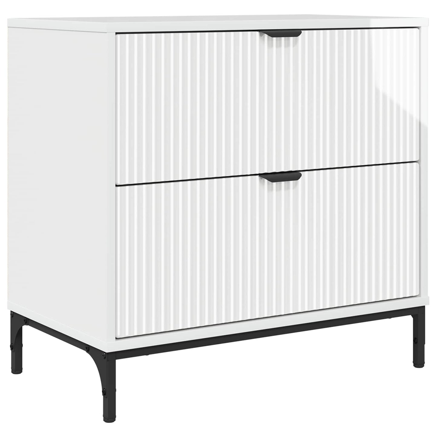 Sengebord Hvid højglans 63.5 x 36 x 61 cm Konstrueret træ