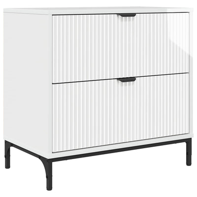 Sengebord Hvid højglans 63.5 x 36 x 61 cm Konstrueret træ
