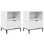 Natskab med skuffe 2 pcs Hvid 49 x 36 x 61 cm Konstrueret træ