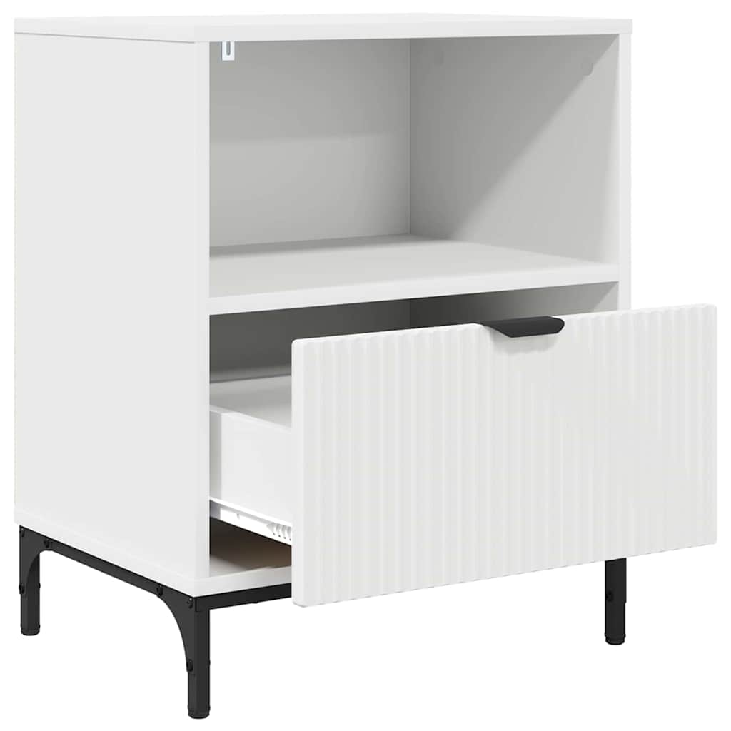 Natskab med skuffe 2 pcs Hvid 49 x 36 x 61 cm Konstrueret træ