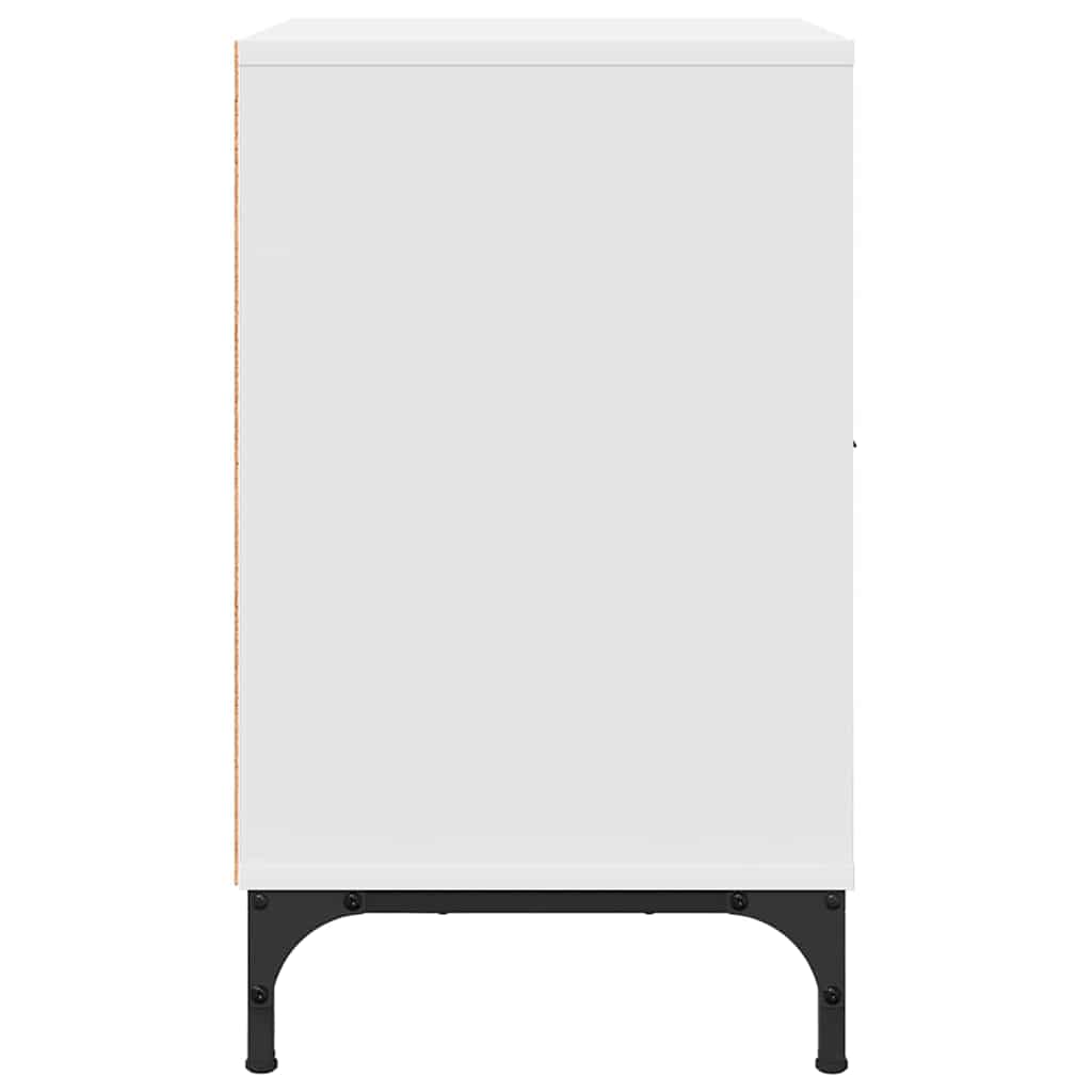 Natskab med skuffe 2 pcs Hvid 49 x 36 x 61 cm Konstrueret træ