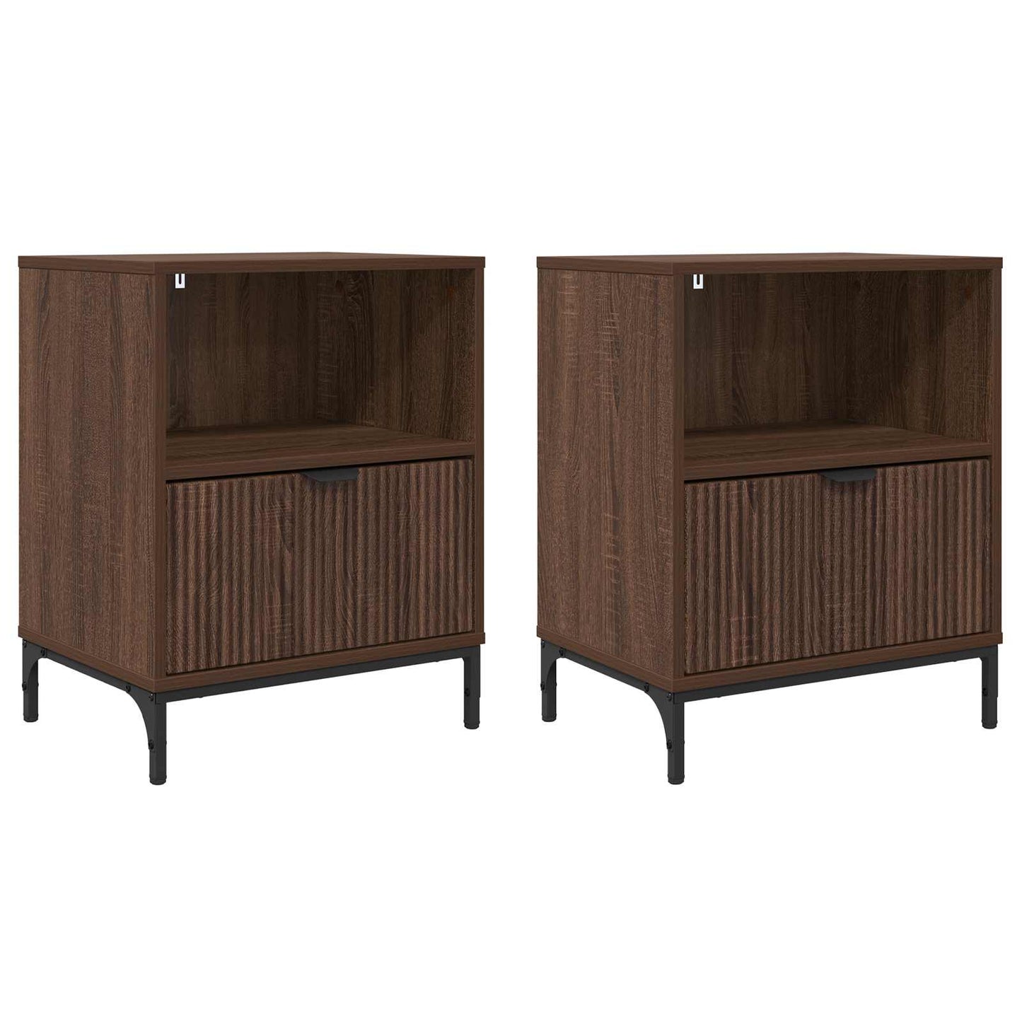 Natskab 2 pcs Brun eg 49 x 36 x 61 cm Konstrueret træ