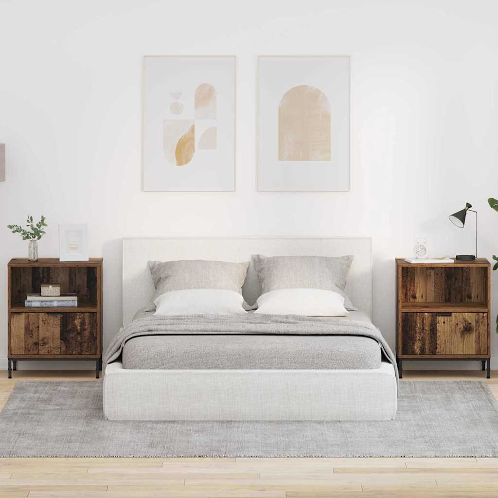 Natskab 2 pcs Gammelt træ 49 x 36 x 61 cm Konstrueret træ