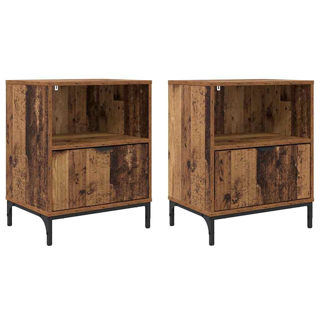Natskab 2 pcs Gammelt træ 49 x 36 x 61 cm Konstrueret træ