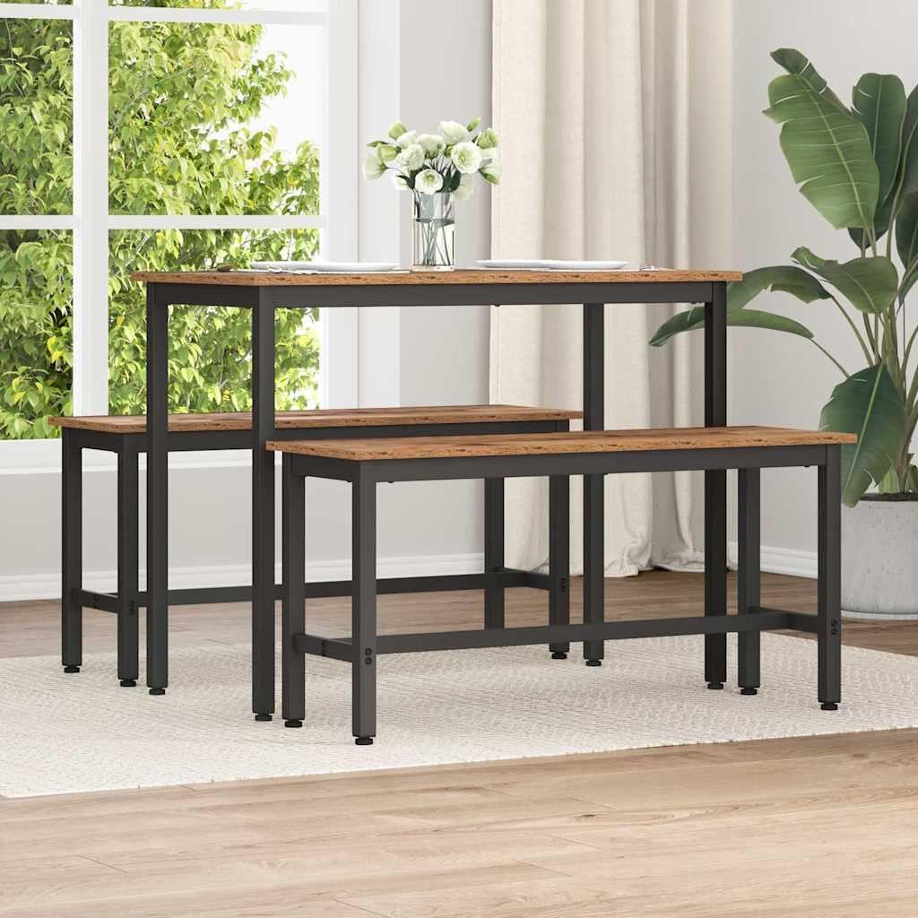 Spisebænk 2 pcs Gammelt træ 100 x 32,5 x 48,5 cm