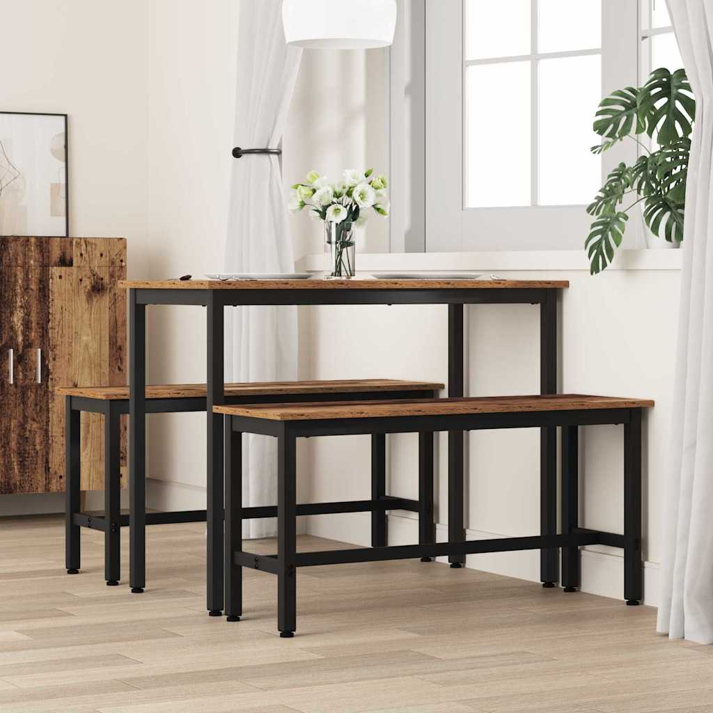 Spisebænk 2 pcs Gammelt træ 100 x 32,5 x 48,5 cm