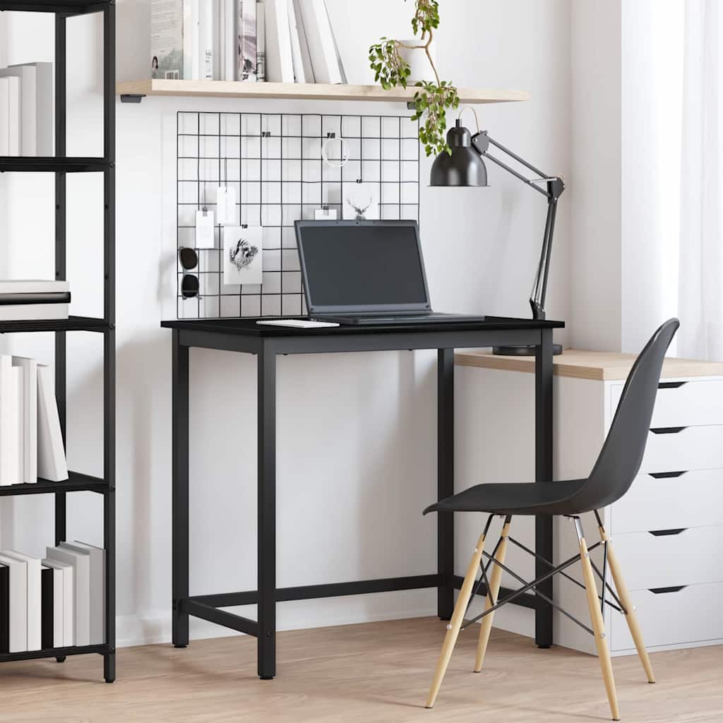 bord Sort eg 100 x 50 x 76,5 cm Ingeniørtræ og stål