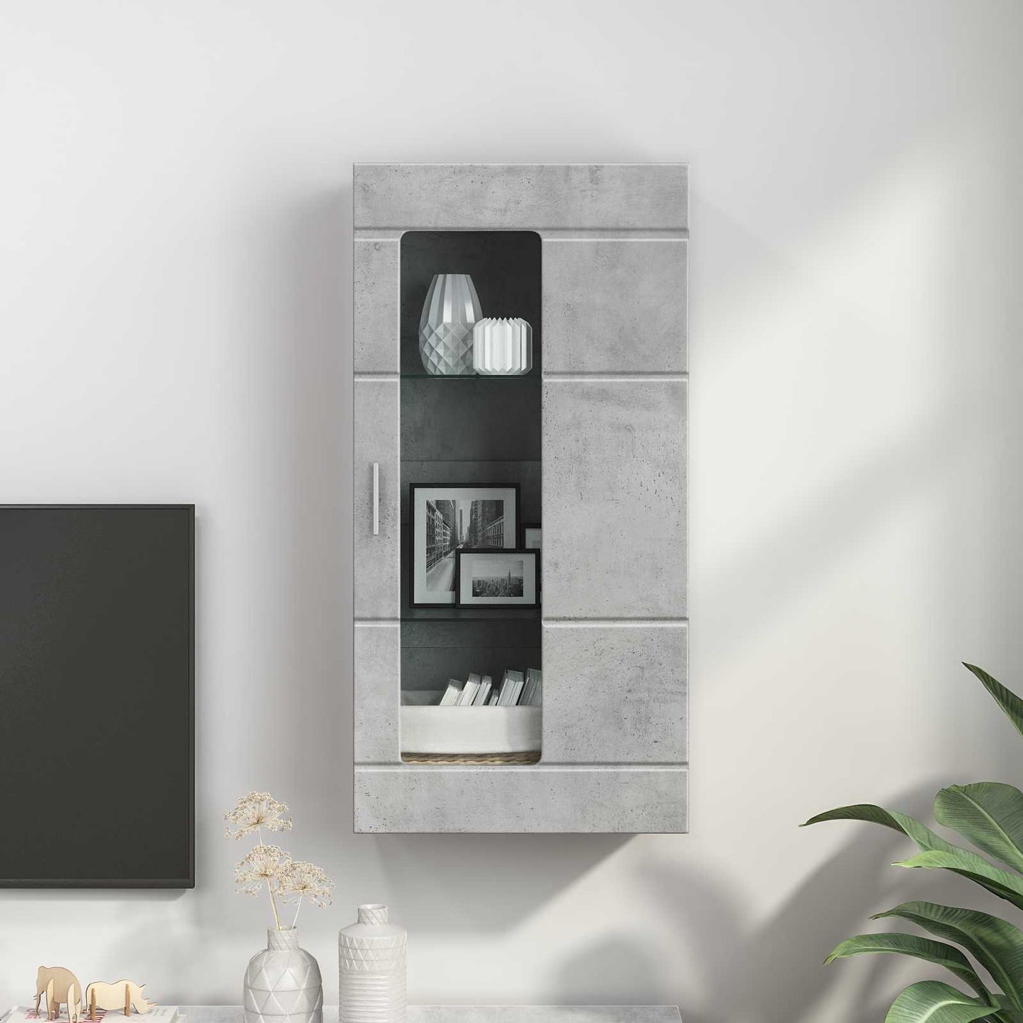 Træskab Beton Grå 50 x 29 x 100 cm Konstrueret træ