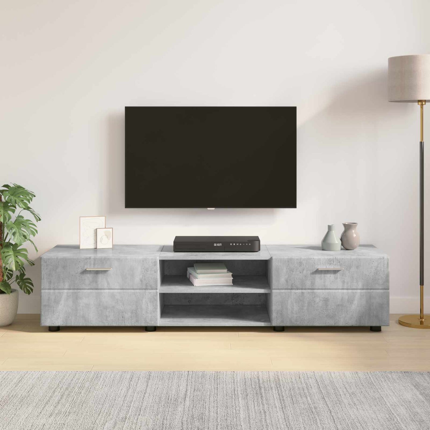 Træskab Høj gloss hvid 150 x 39 x 30 cm Konstrueret træ