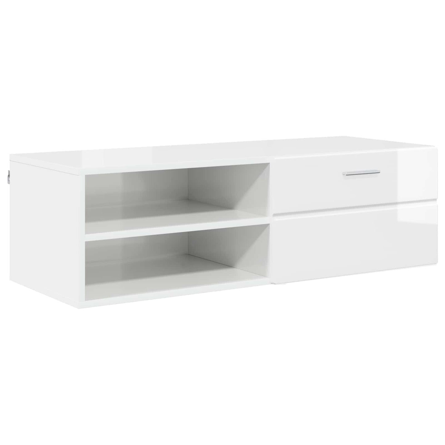 Træskab Høj gloss hvid 100,5 x 39 x 30 cm Konstrueret træ