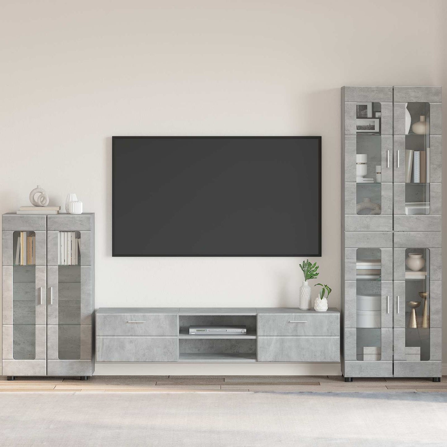 Sideboard FLORIN 55,5 x 29 x 100 cm Beton Grå Konstrueret træ
