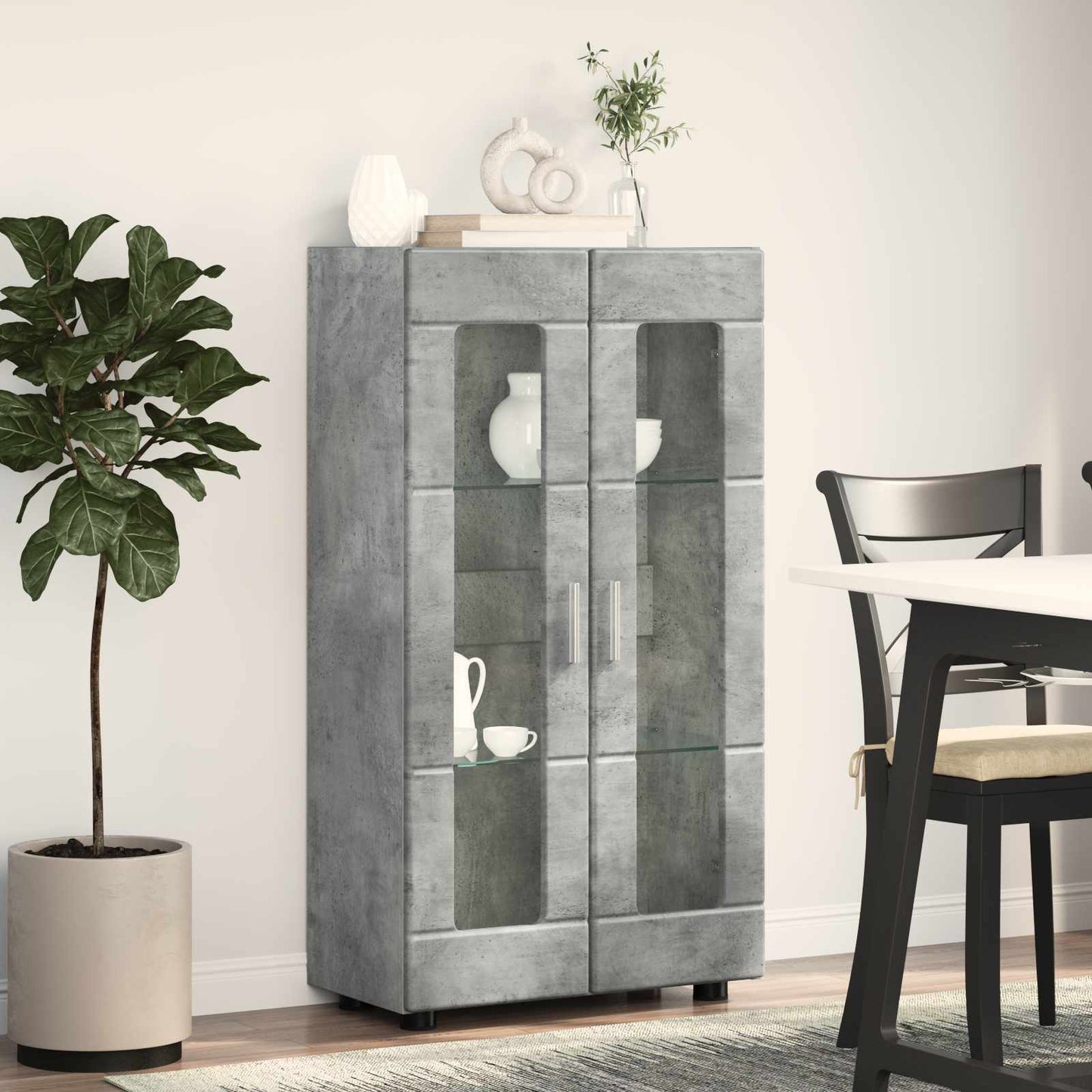 Sideboard FLORIN 55,5 x 29 x 100 cm Beton Grå Konstrueret træ