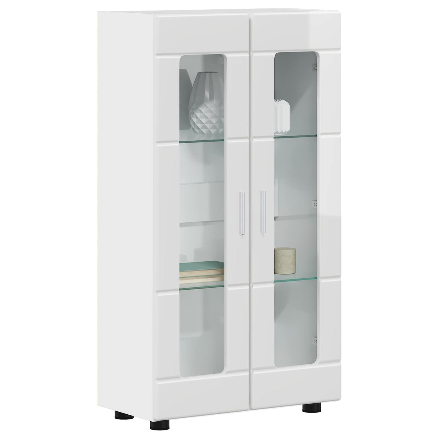 Sideboard FLORIN 55,5 x 29 x 100 cm Høj gloss hvid