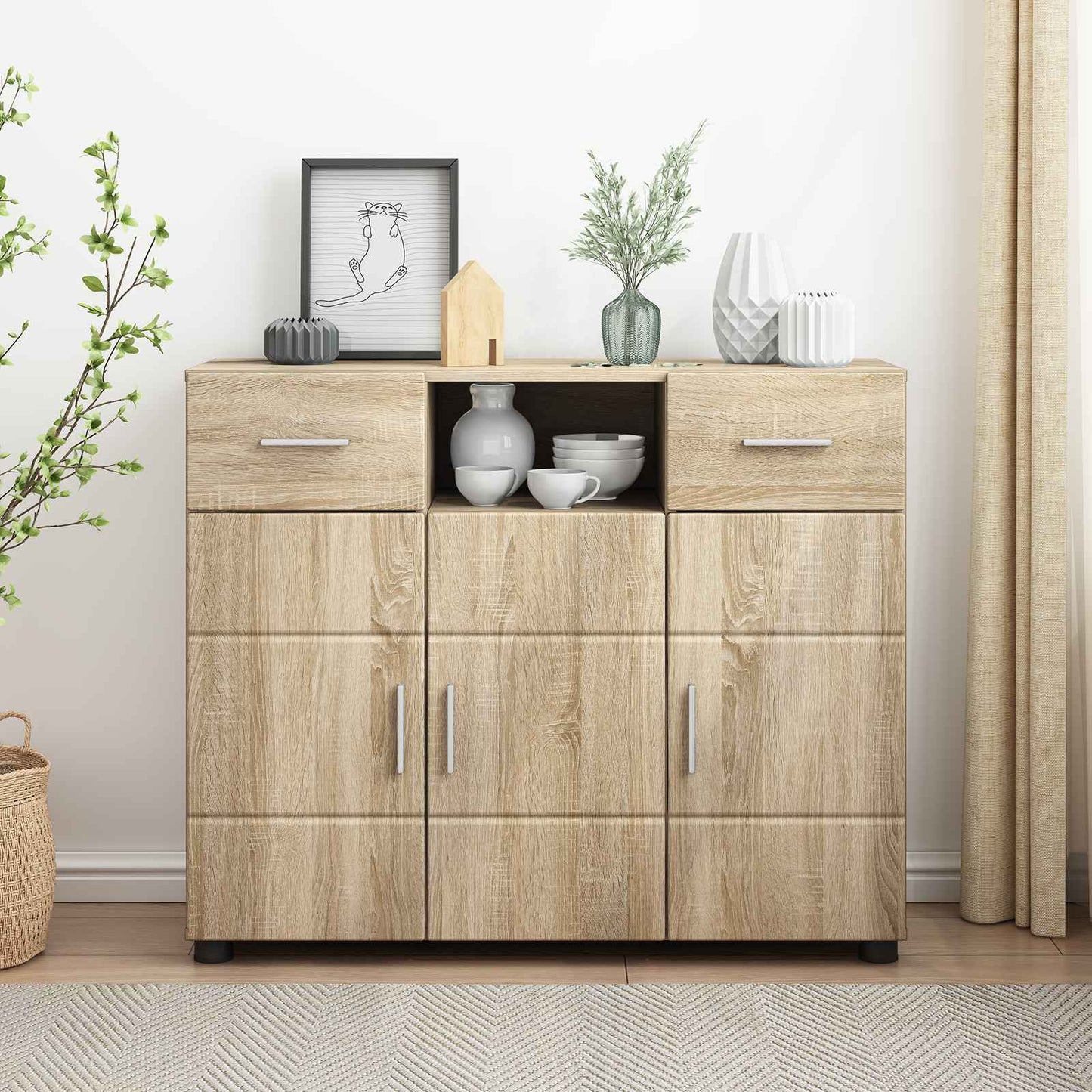 Træskab Sonoma eg 88,5 x 30,5 x 73 cm Konstrueret træ