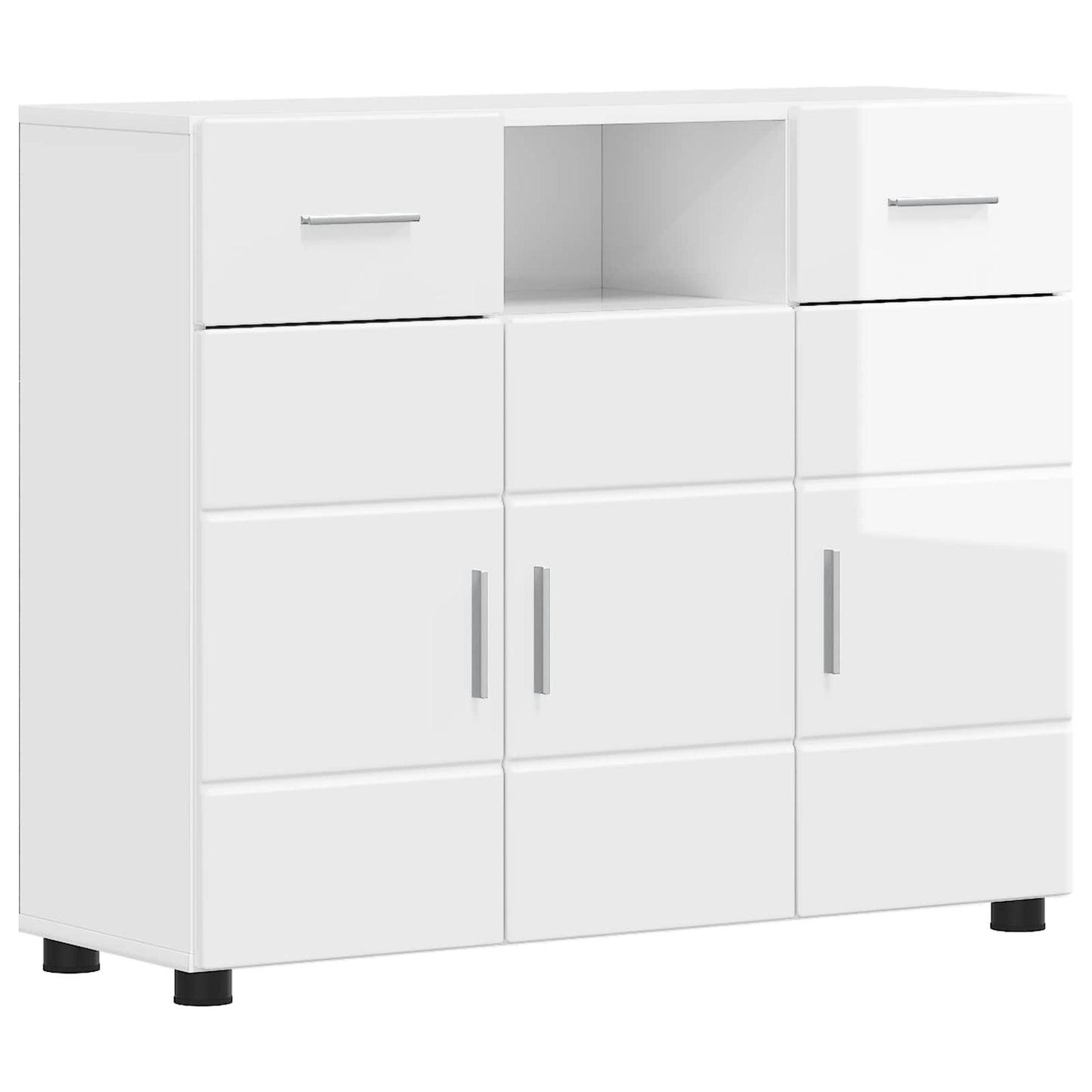Træskab Høj gloss hvid 88,5 x 30,5 x 73 cm Konstrueret træ