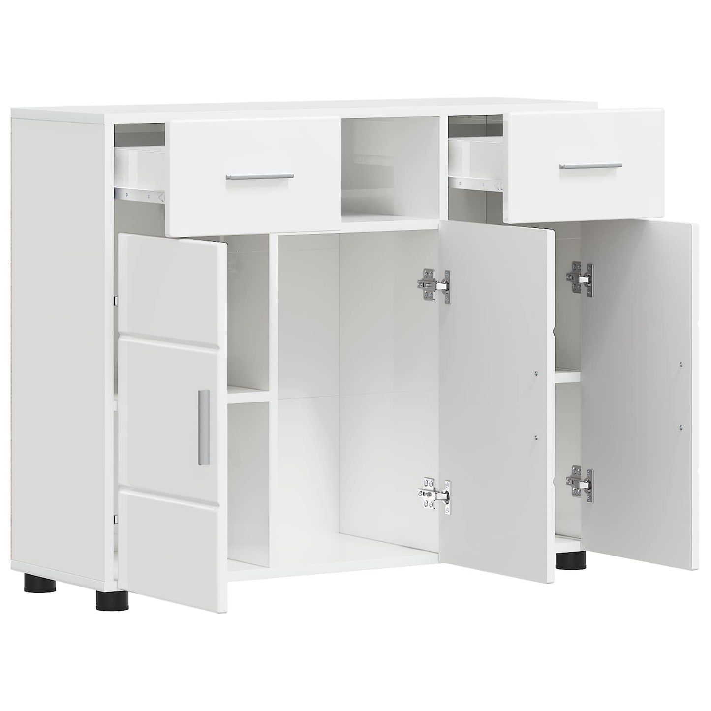 Træskab Høj gloss hvid 88,5 x 30,5 x 73 cm Konstrueret træ
