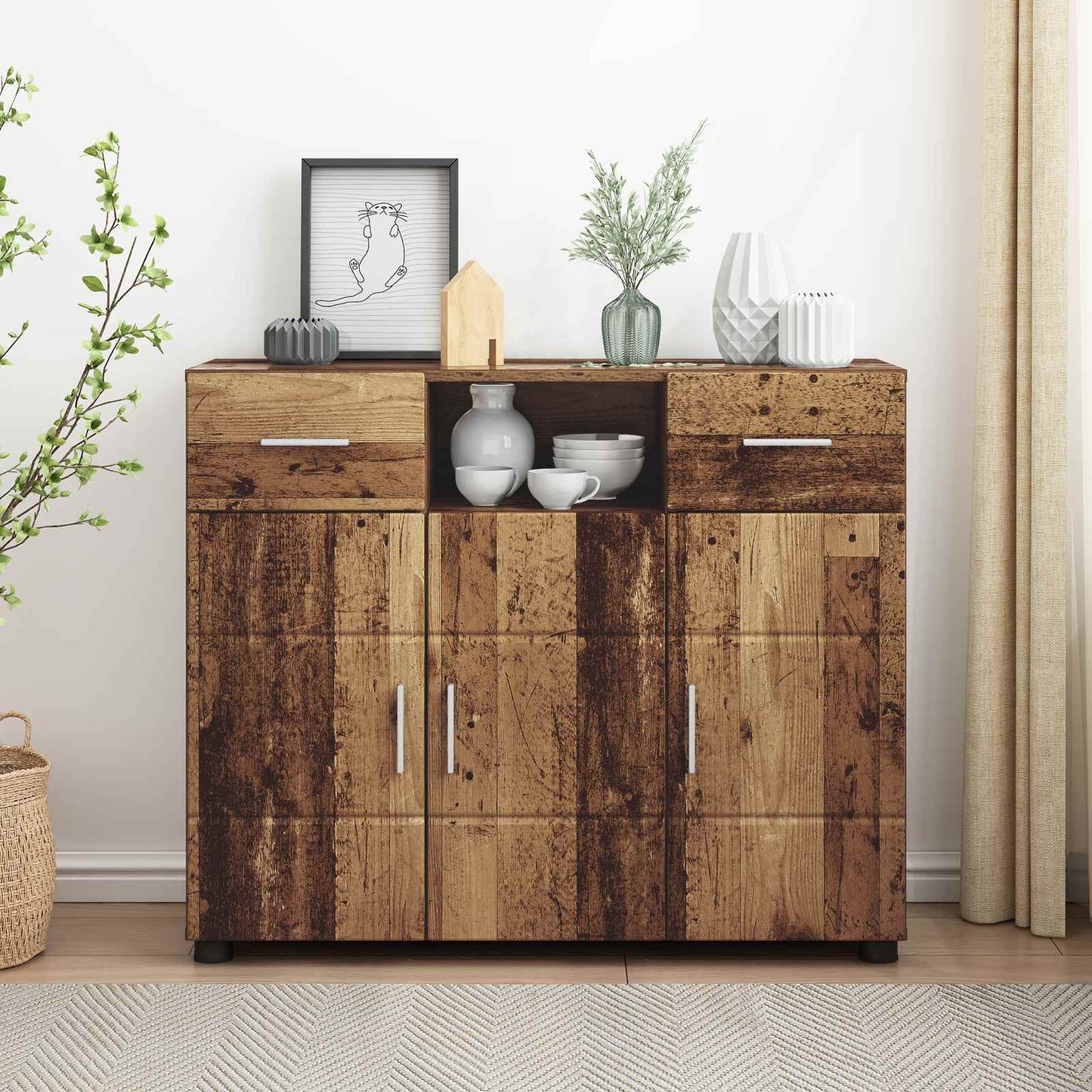 Træskab Gammelt træ 88,5 x 30,5 x 73 cm Konstrueret træ