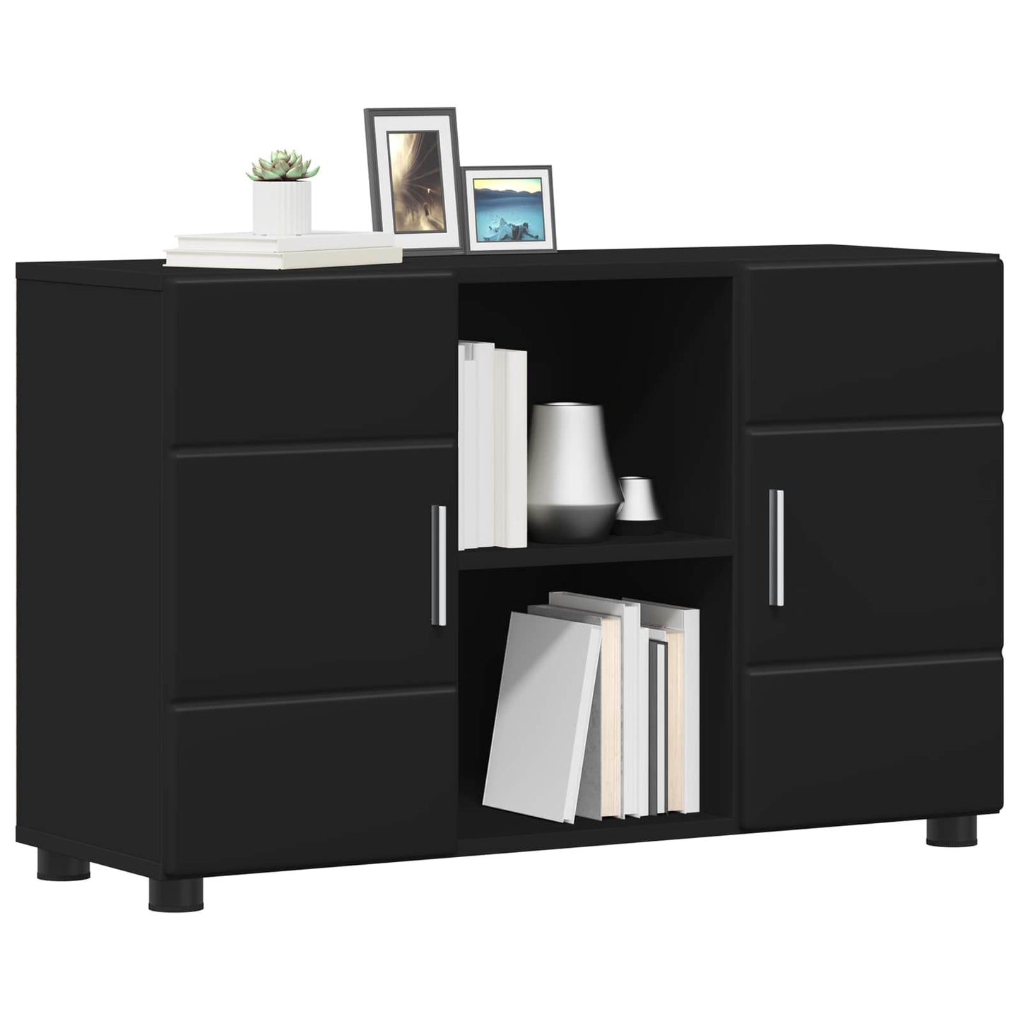Sideboard FLORIN 88,5 x 30,5 x 55,5 cm Sort Konstrueret træ