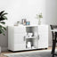 Sideboard med hylde FLORIN Høj gloss hvid 88,5 x 30,5 x 55,5 cm