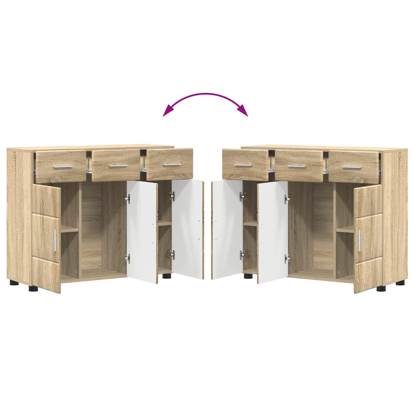 Sideboard FLORIN Sonoma eg 88,5 x 30,5 x 73 cm Konstrueret træ