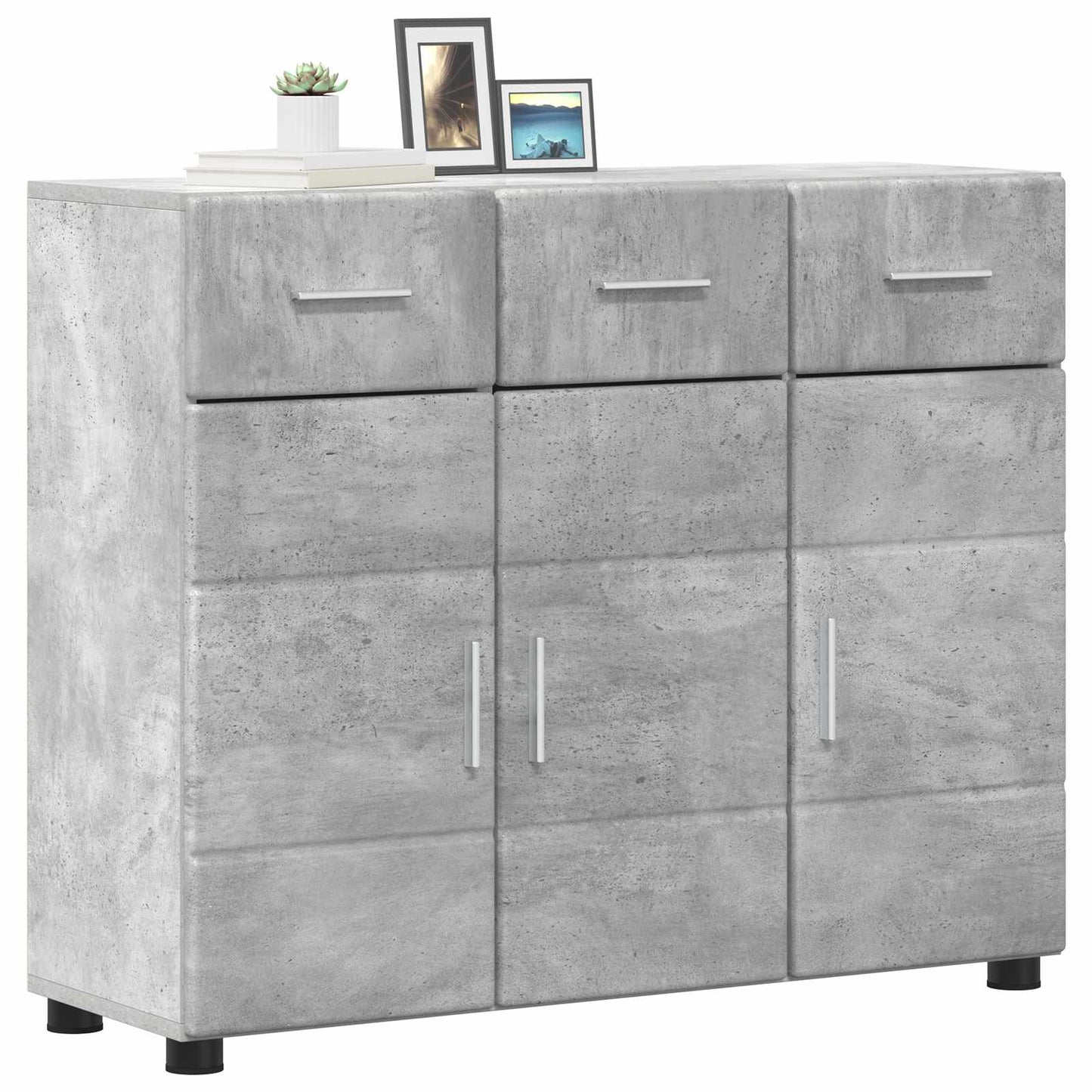 Sideboard FLORIN 88,5 x 30,5 x 73 cm Beton Grå Konstrueret træ