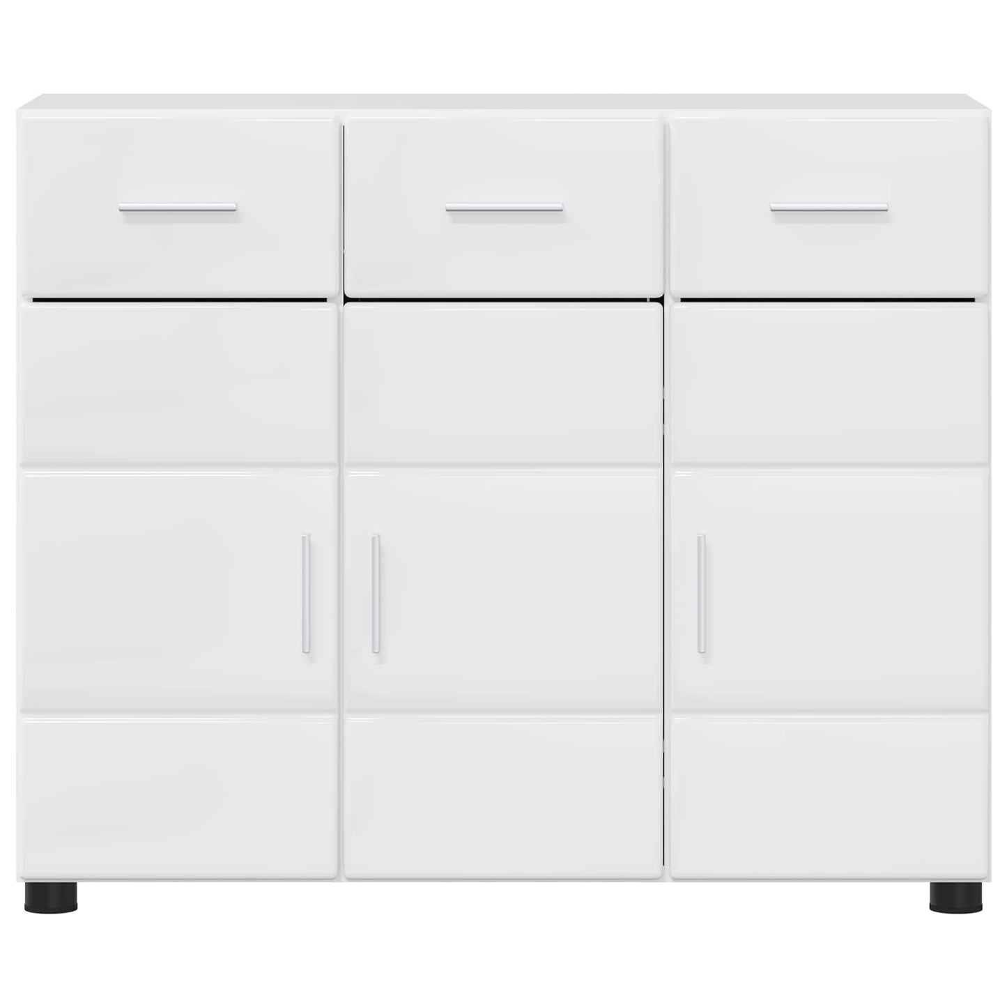Sideboard FLORIN 88,5 x 30,5 x 73 cm Høj gloss hvid