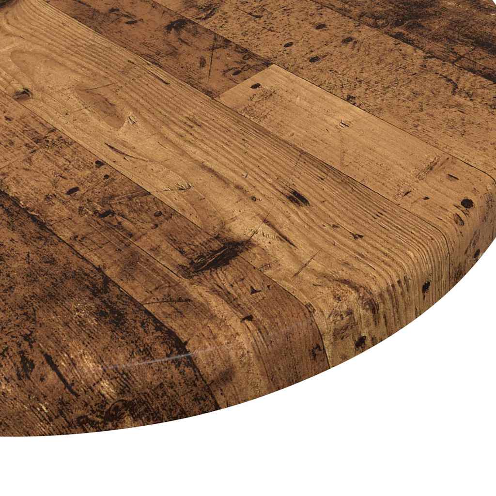 Bordplade Ø 30 x 1,5 cm Rund Konstrueret træ Gammelt træ