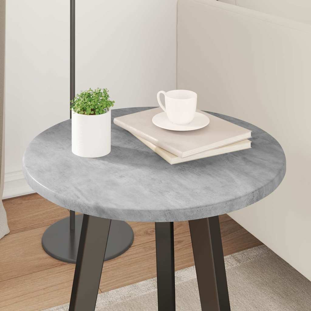 Bordplade Ø 40 x 1,5 cm Rund Konstrueret træ Betongrå