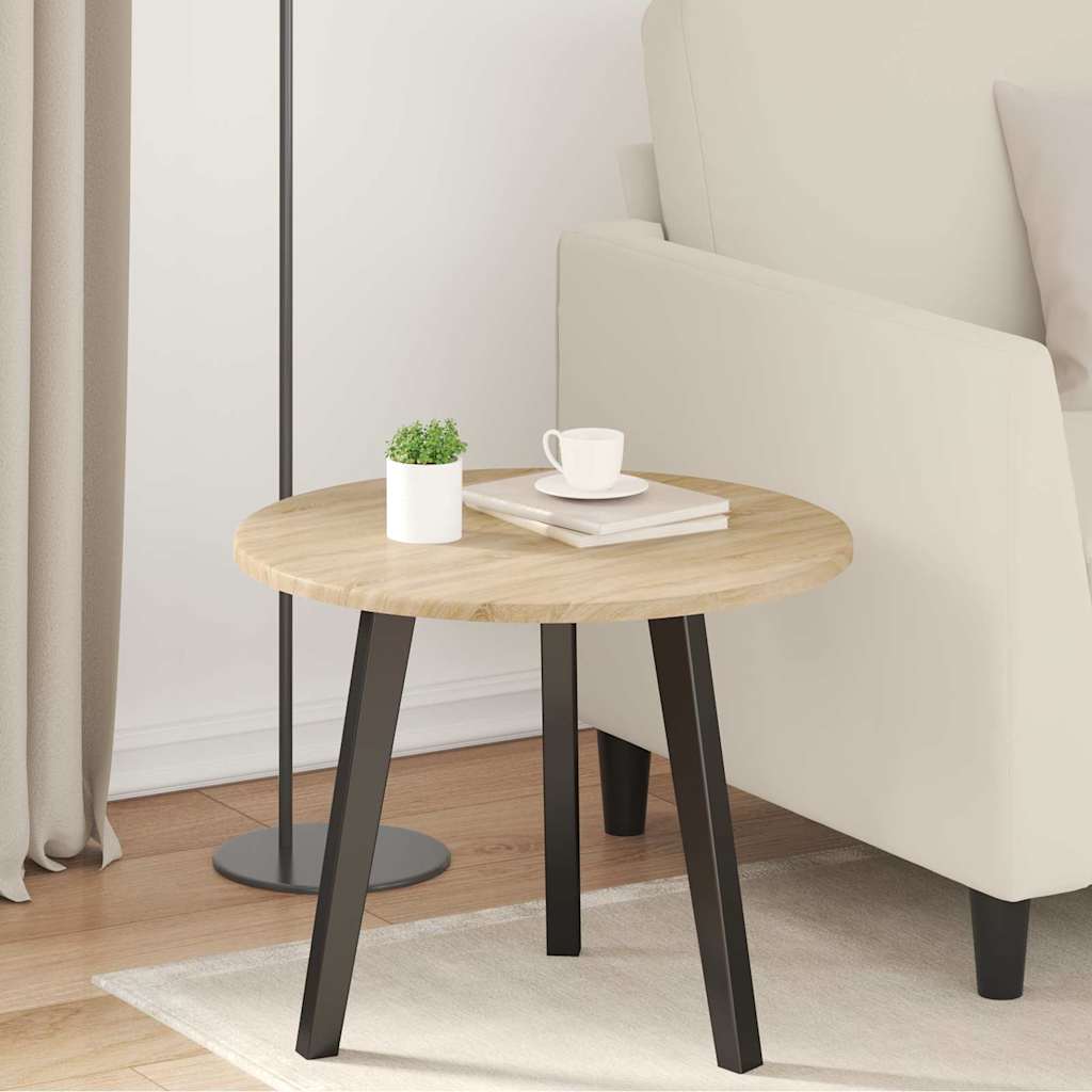 Bordplade Ø 50 x 1,5 cm Rund Konstrueret træ Sonoma-eg billede