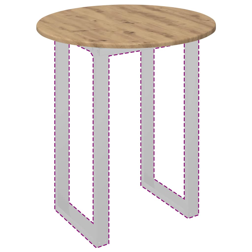 Bordplade Ø 60 x 1,5 cm Rund Konstrueret træ Artisan-eg