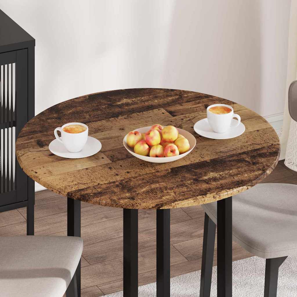 Bordplade Gammelt træ Ø 80 x 1,5 cm Konstrueret træ