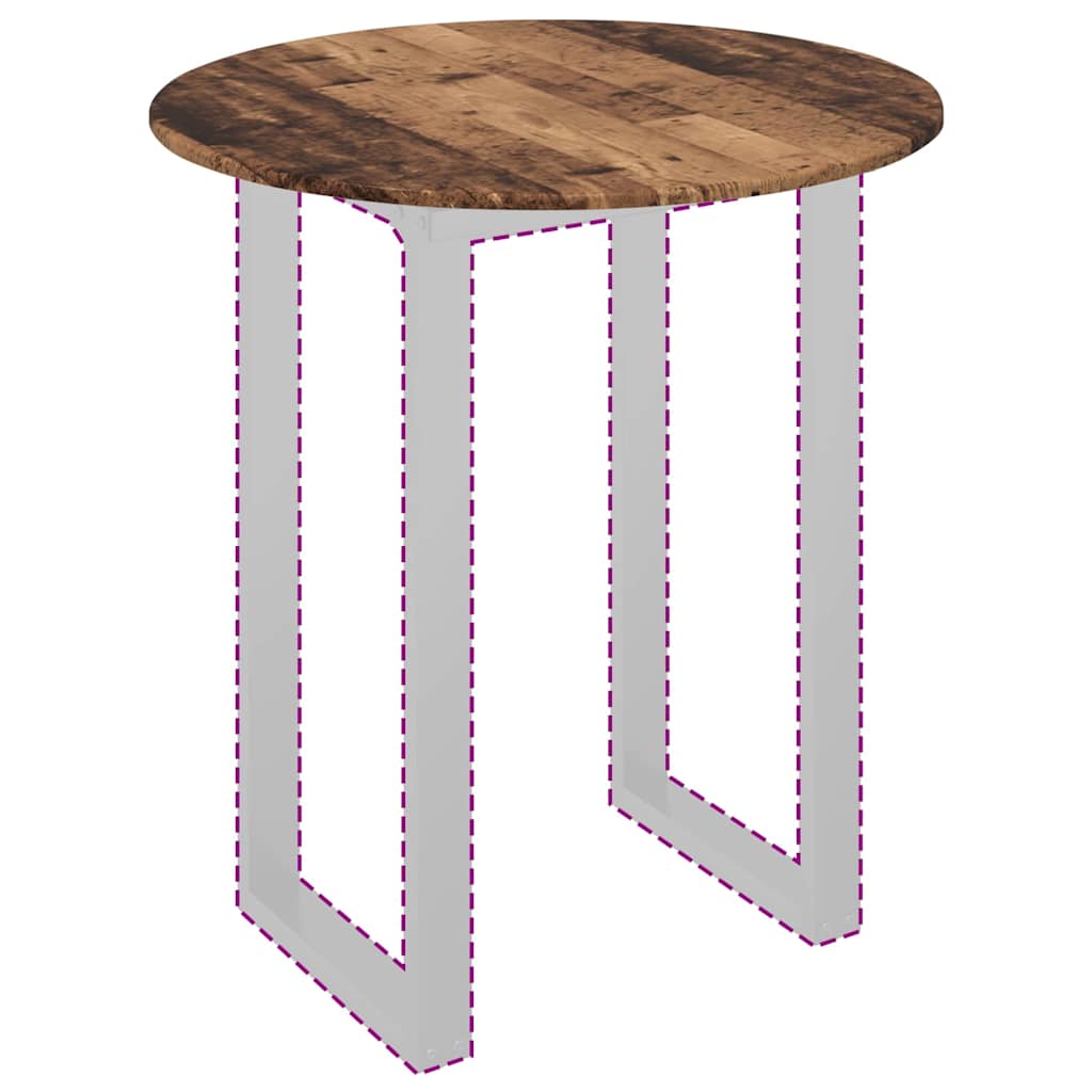 Bordplade Gammelt træ Ø 80 x 1,5 cm Konstrueret træ
