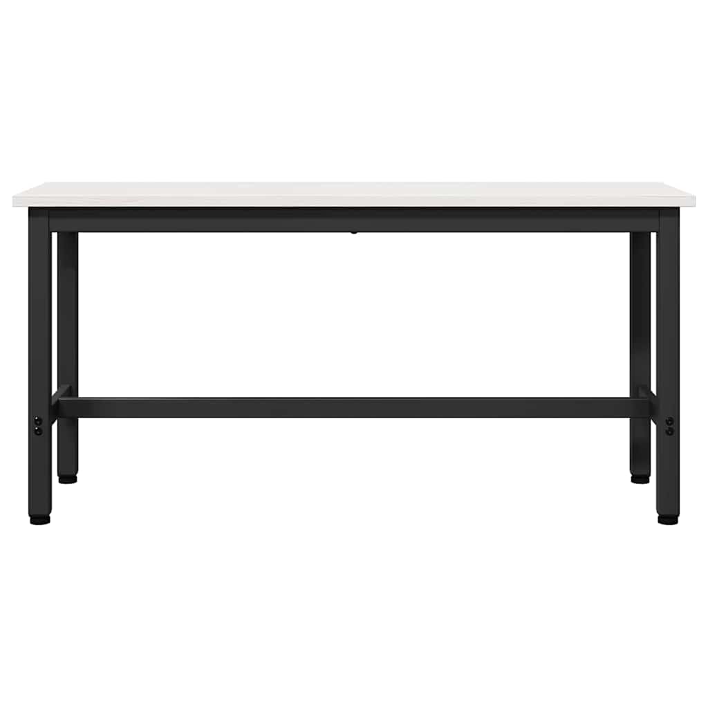 Spisebænk 2 pcs Hvid 100 x 32,5 x 49 cm Massivt fyrretræ