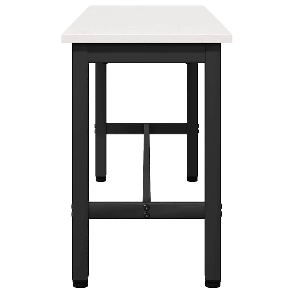 Spisebænk 2 pcs Hvid 100 x 32,5 x 49 cm Massivt fyrretræ
