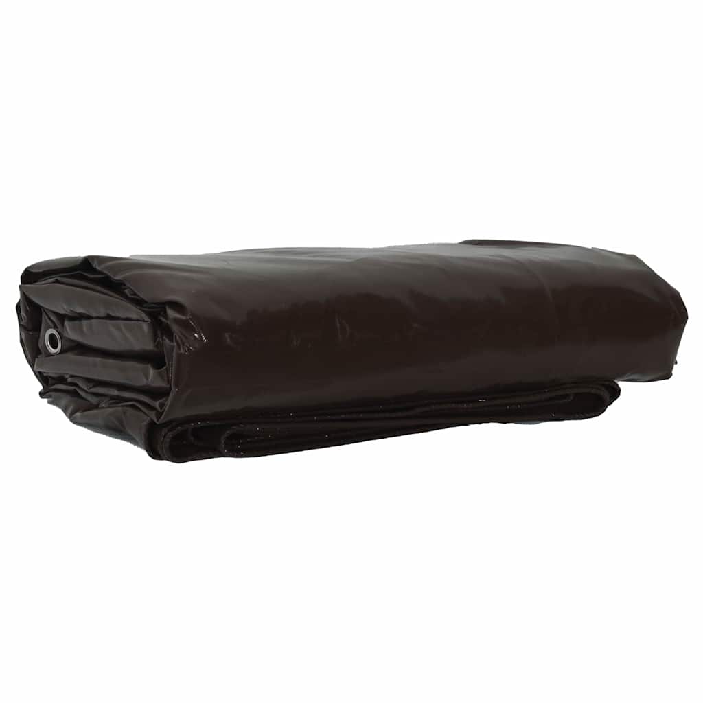 Tarpaulin 650g / m² Brun 3 x 5 m Lærred med PVC-belægning