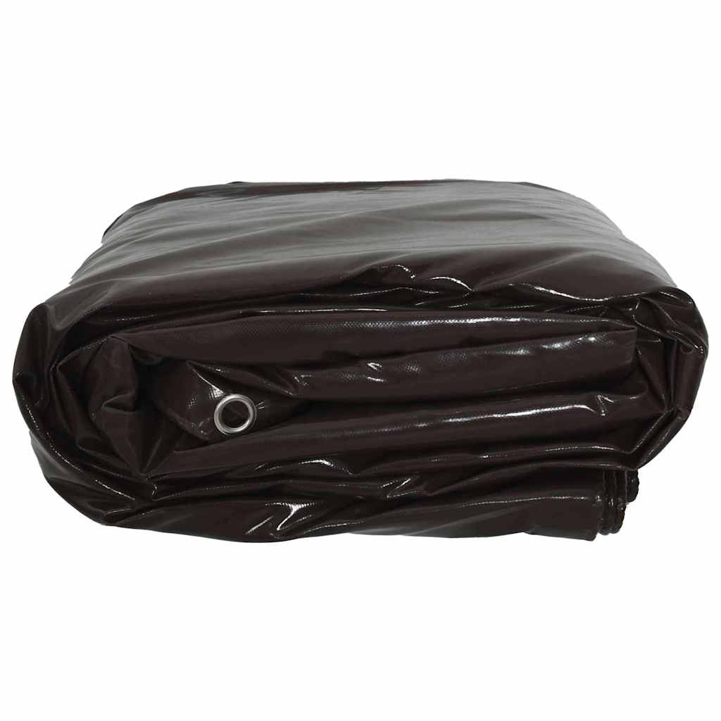 Tarpaulin 650g / m² Brun 3 x 6 m Lærred med PVC-belægning