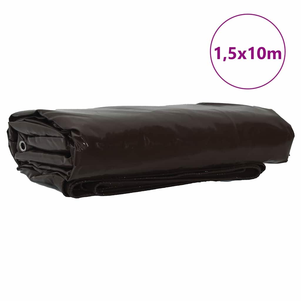 Tarpaulin 650g / m² Brun 1,5 x 10 m Lærred med PVC-belægning