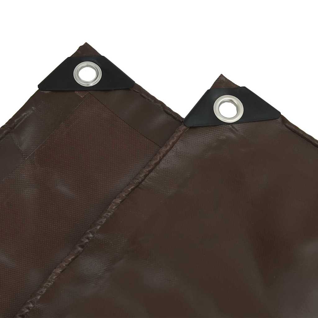 Tarpaulin 650g / m² Brun 1,5 x 2,5 m Lærred med PVC-belægning