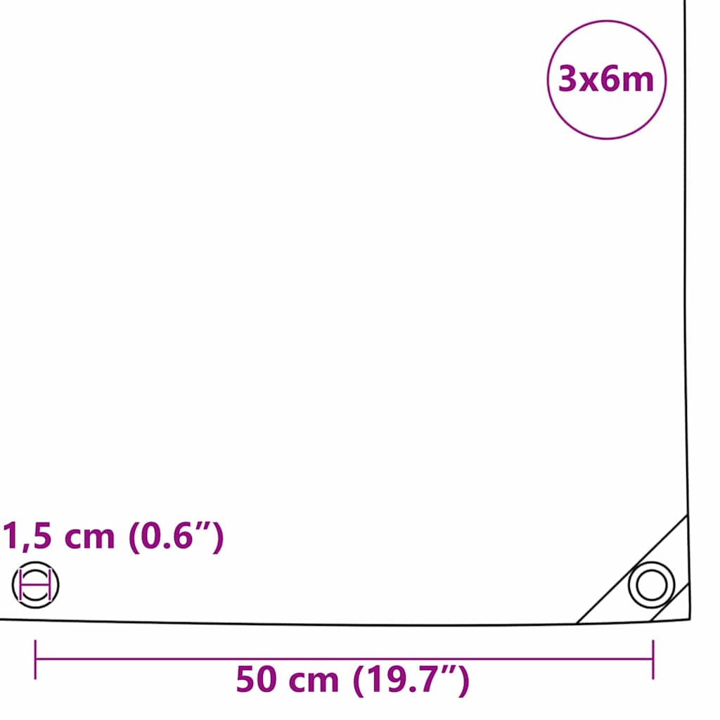 Tarpaulin 650g / m² Beige 3 x 6 m Lærred med PVC-belægning