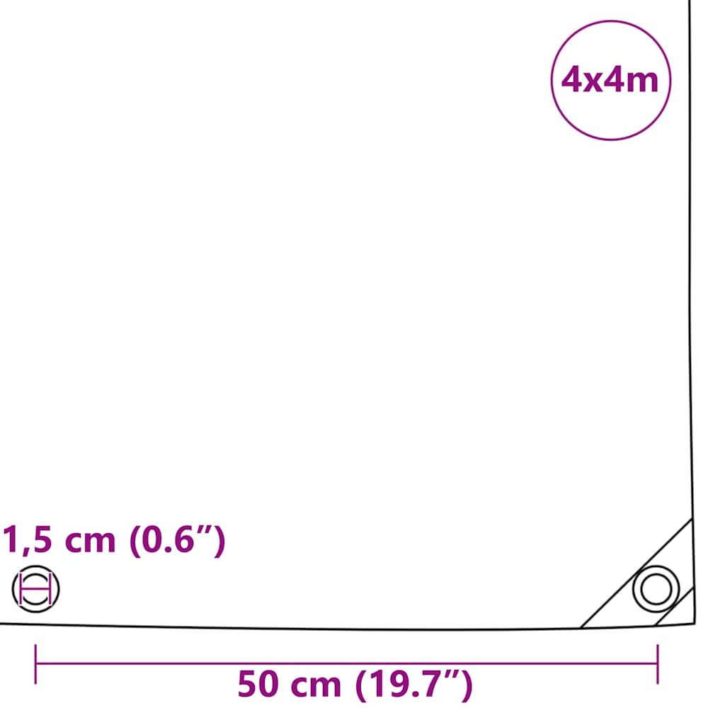 Tarpaulin 650g / m² Beige 4 x 4 m Lærred med PVC-belægning